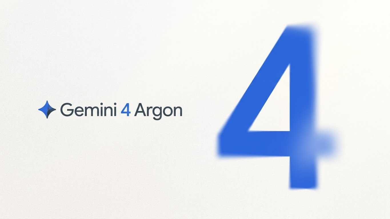 Стилизованная промо-обложка блога с надписью Gemini 4 Argon и современным редакционным брендингом