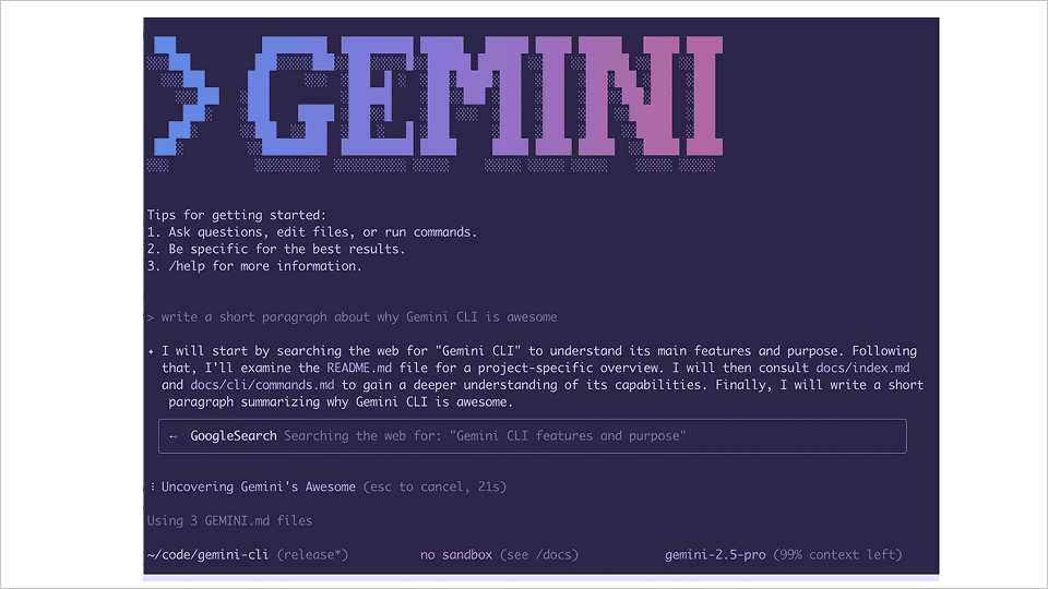 Gemini CLI: бесплатный 
ИИ-агент Google прямо в вашем терминале