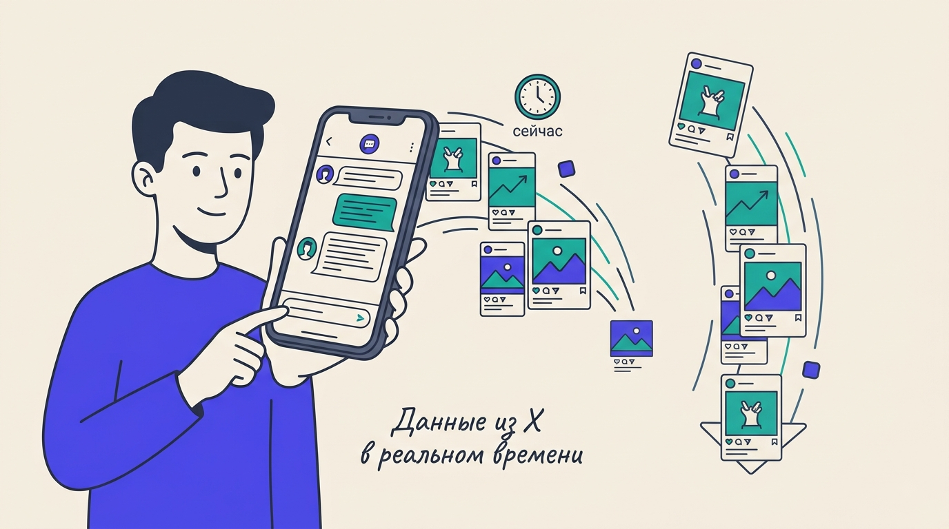 Grok Bot подключён к потоку соцсети X и отвечает на основе данных в реальном времени